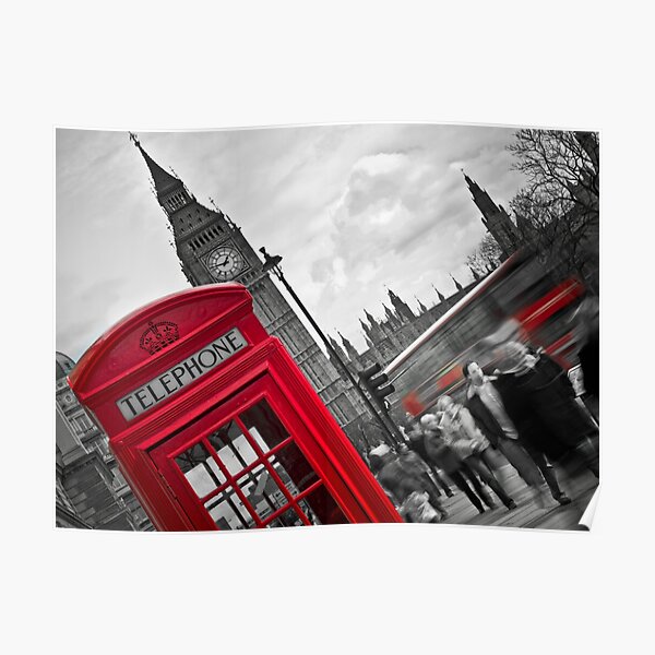 Telephone Booth in London Poster