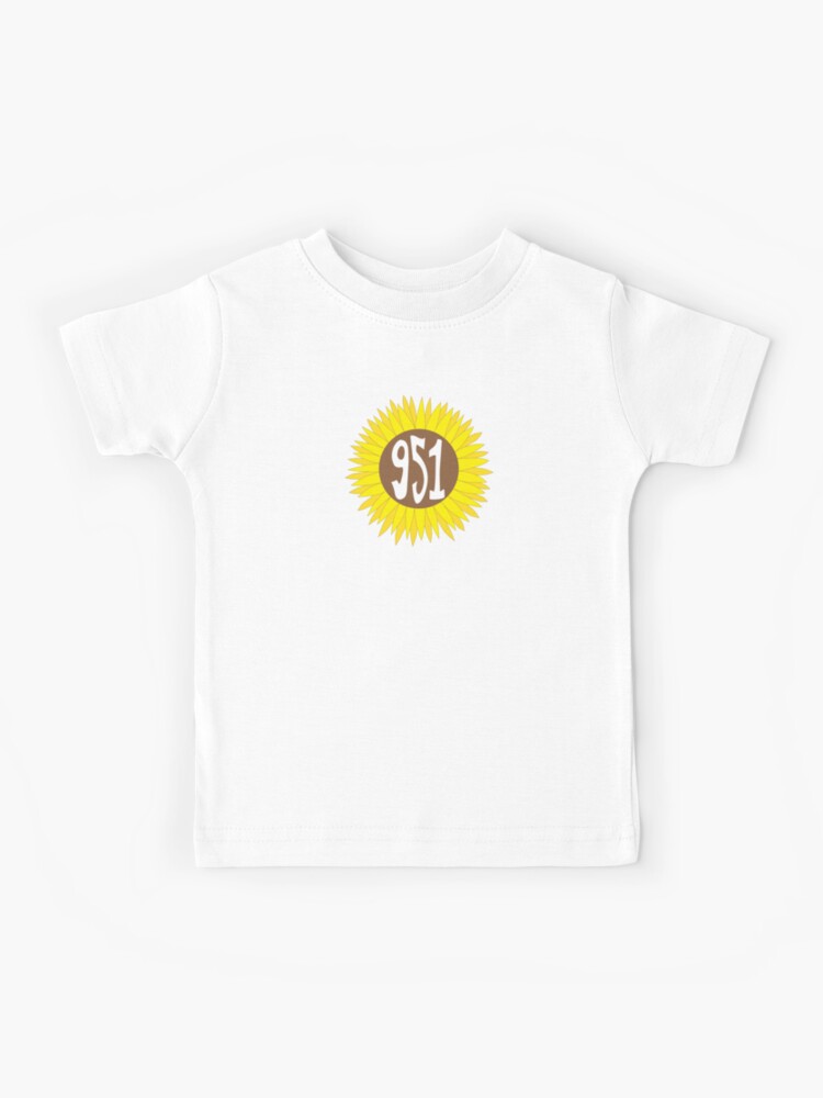 Hand Drawn California 951 Area Code Sunflower Kids T Shirt By Itsrturn Redbubble