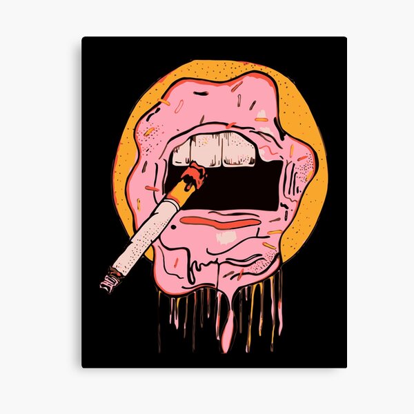 Candy Lips Cigarette Canvas Print
