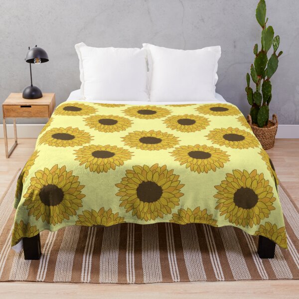 Yellow and Orange Sunflowers Throw Blanket