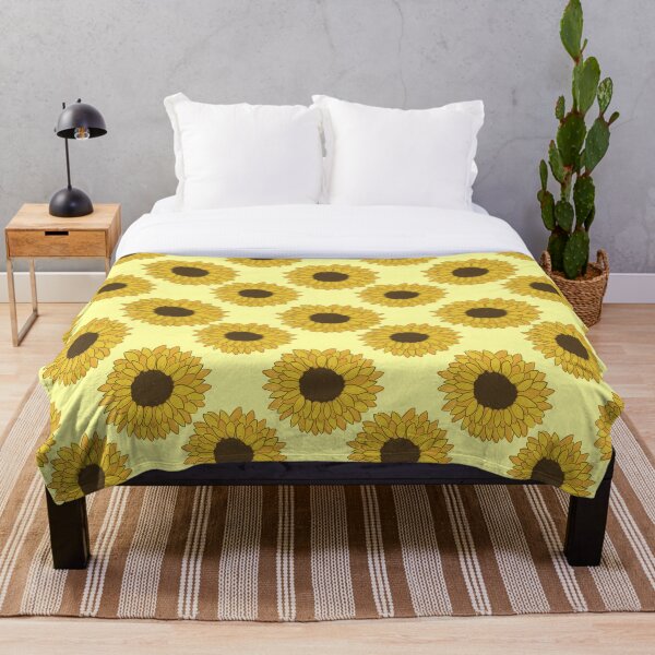 Yellow and Orange Sunflowers Throw Blanket