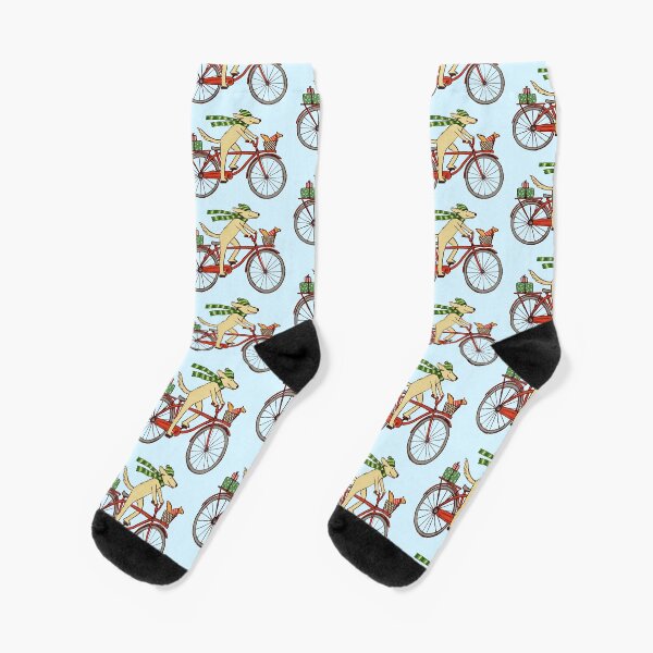 Item preview, Dog Riding Bicycle with Squirrel Winter Holiday designed and sold by Jenn Inashvili.