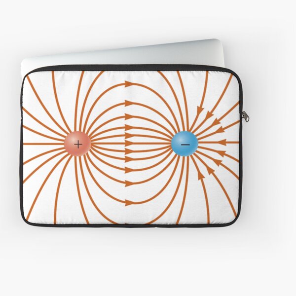 Lines of the electric field of two unlike charges Laptop Sleeve