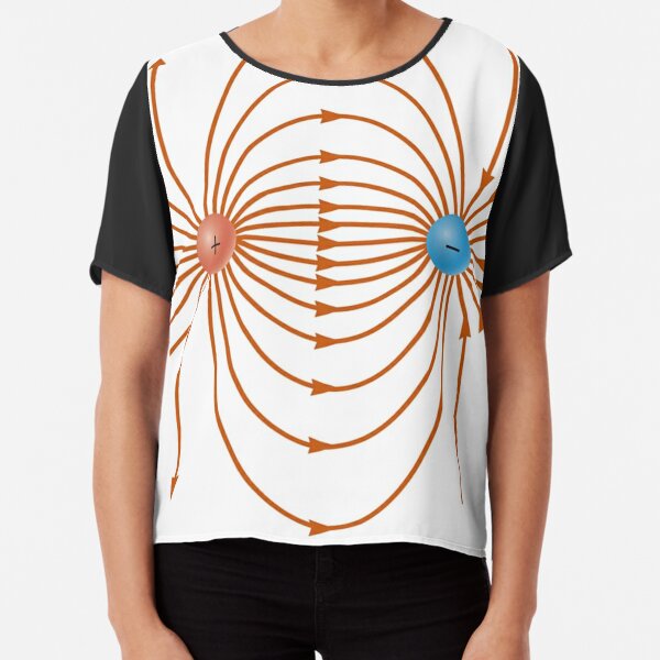 Lines of the electric field of two unlike charges Chiffon Top