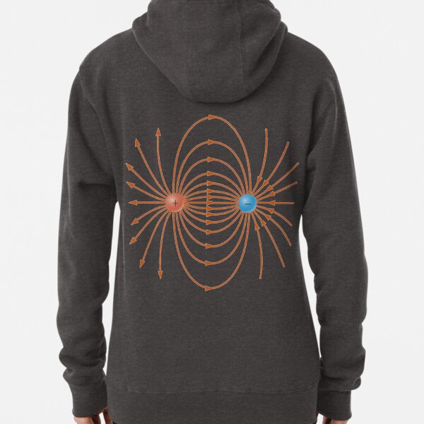 Lines of the electric field of two unlike charges Pullover Hoodie