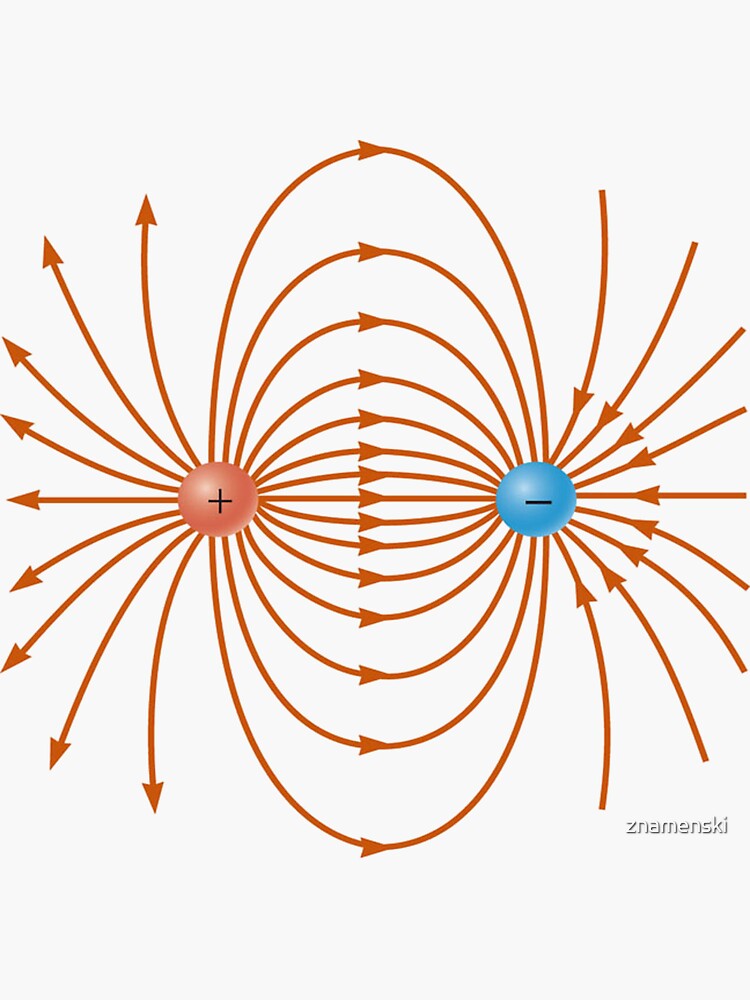 Lines of the electric field of two unlike charges by znamenski