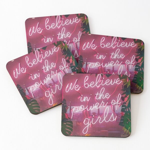 Item preview, Girl Power Neon Pink Tropical- We Believe in THe Power of Girls - Pink Aesthetic designed and sold by wildxinfinite.