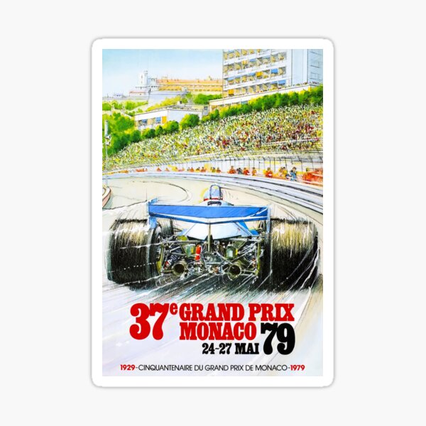 1979 Monaco Grand Prix Race Poster Sticker