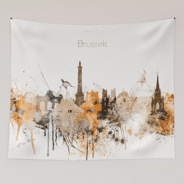 Item preview, Brussels Belgium Warm Skyline designed and sold by DimDom.