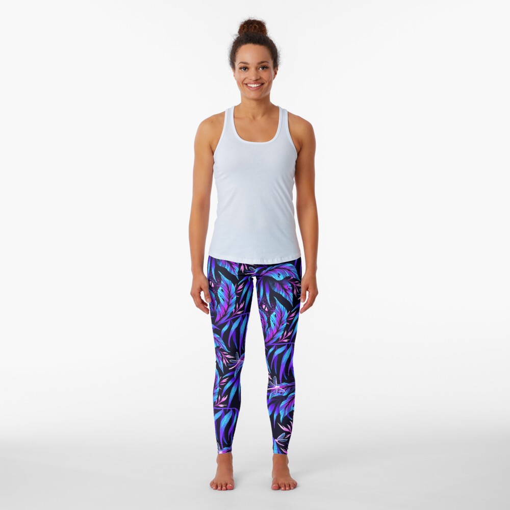 Jurassic Jungle - Blue Pink Leggings
