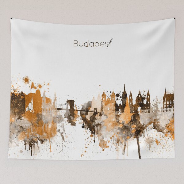 Item preview, Budapest Hungary Warm Skyline designed and sold by DimDom.