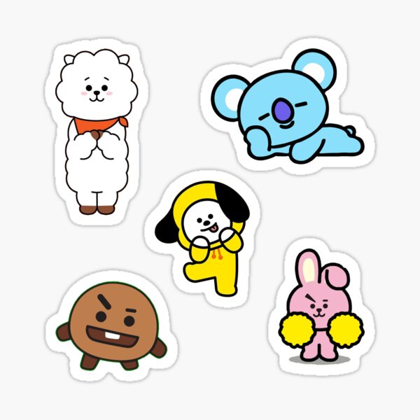 BT21 (all members) Sticker for Sale by luluartAneesha