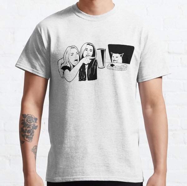 Woman Yelling At A Cat (Black And White) Classic T-Shirt
