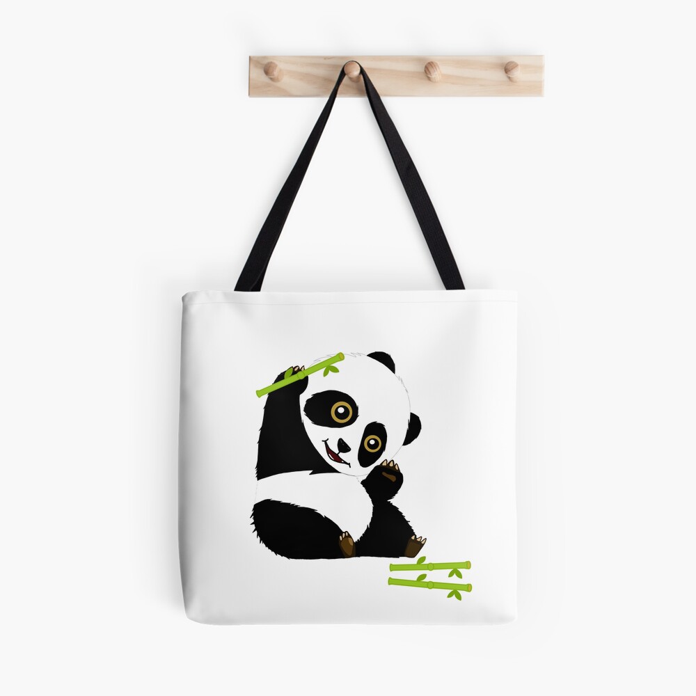 Panda Holding A Spray Paint Drawstring Bag