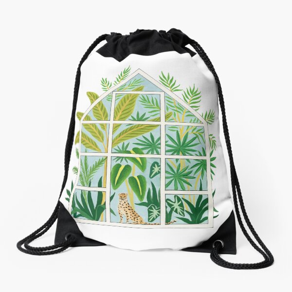 jungle greenhouse Drawstring Bag