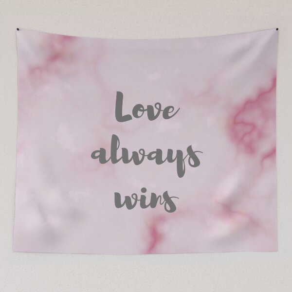 Item preview, Love always wins on pink marble background designed and sold by Jenmag.