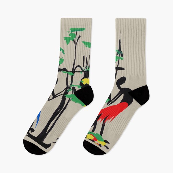 Item preview, Two colorful successful African hunters roasting bush meat. designed and sold by Squirrox.