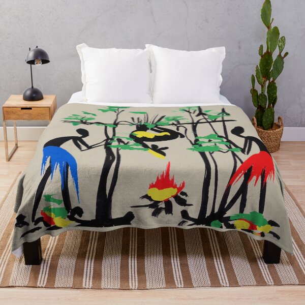 Item preview, Two colorful successful African hunters roasting bush meat. designed and sold by Squirrox.