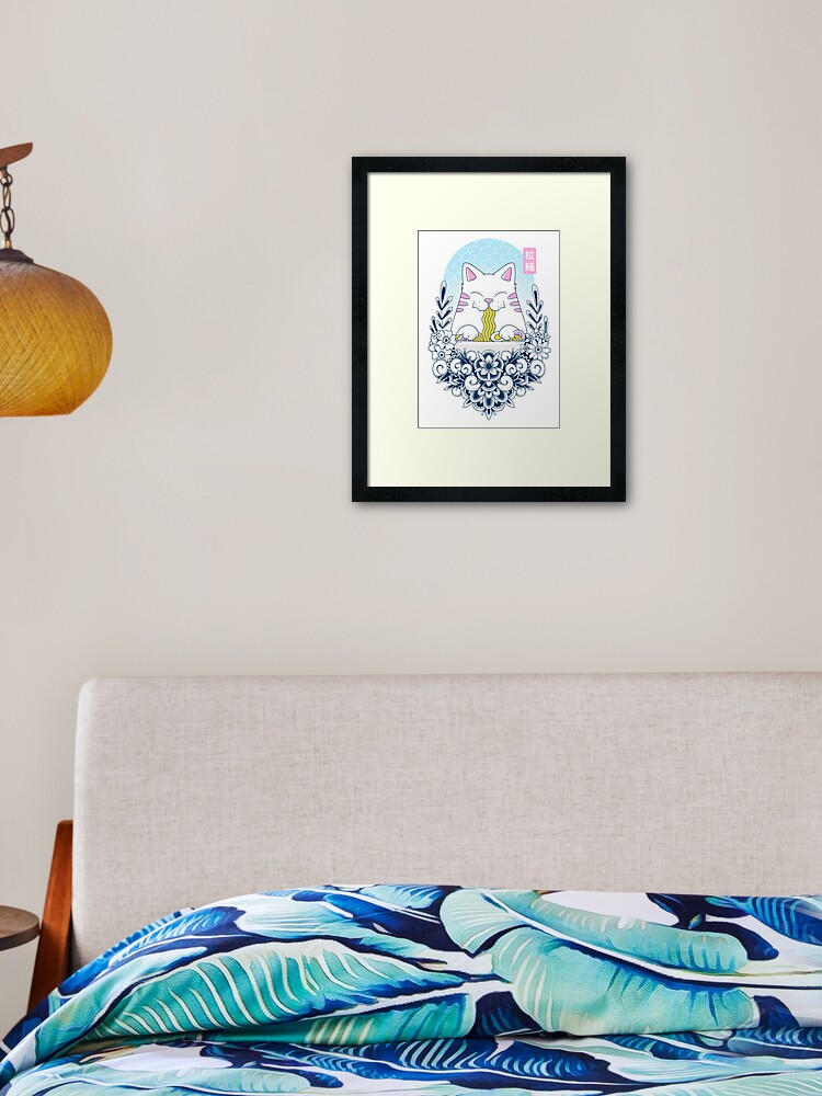 Thumbnail 1 of 7, Framed Art Print, Ramen Cat designed and sold by GODZILLARGE.