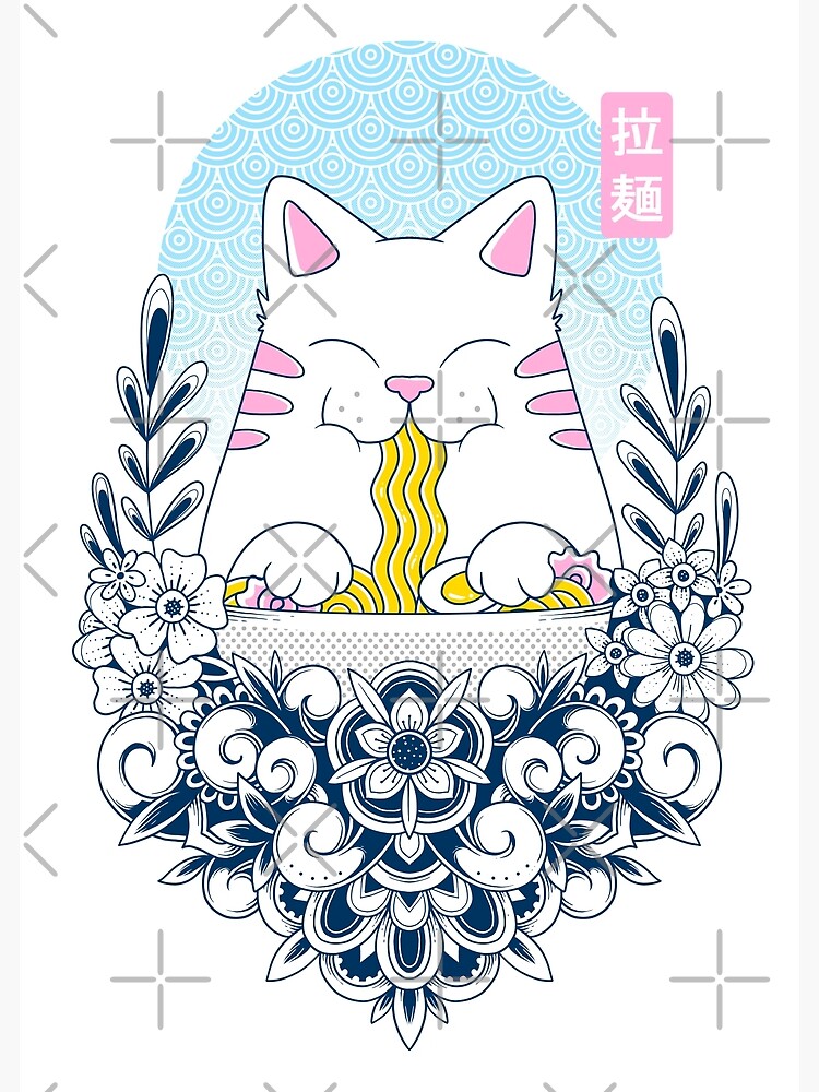 Thumbnail 7 of 7, Framed Art Print, Ramen Cat designed and sold by GODZILLARGE.
