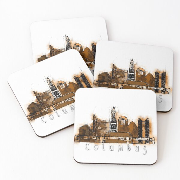 Item preview, Columbus Ohio Warm Skyline designed and sold by DimDom.