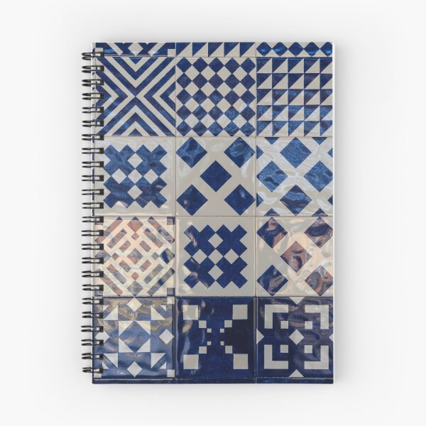 Item preview, Glossy Modern Azulejos - Shimmering Geometric Patterns in White and Blue designed and sold by Georgia Mizuleva.