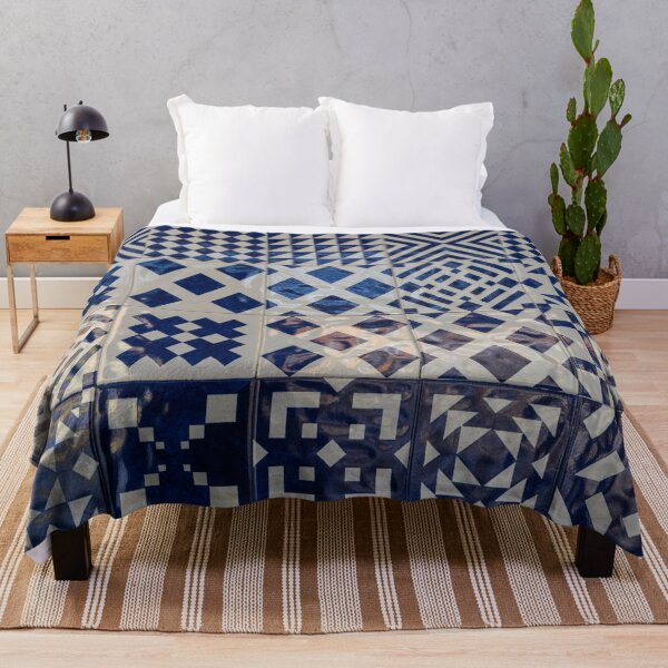 Item preview, Glossy Modern Azulejos - Shimmering Geometric Patterns in White and Blue designed and sold by Georgia Mizuleva.