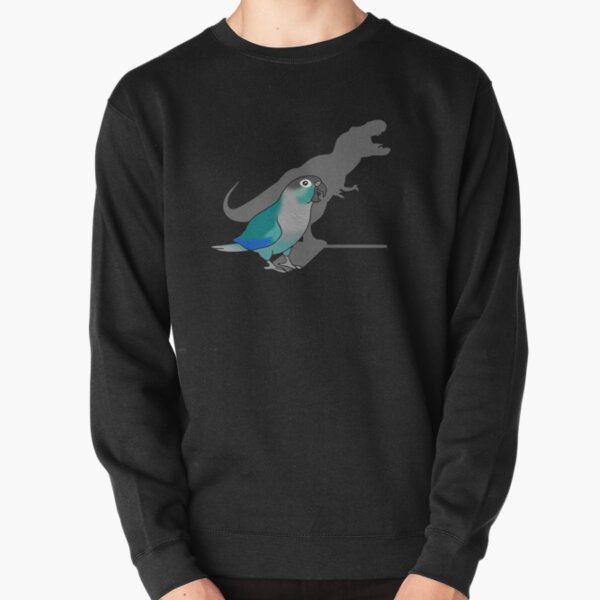 Turquoise Green Cheeked Conure T-rex Pullover Sweatshirt