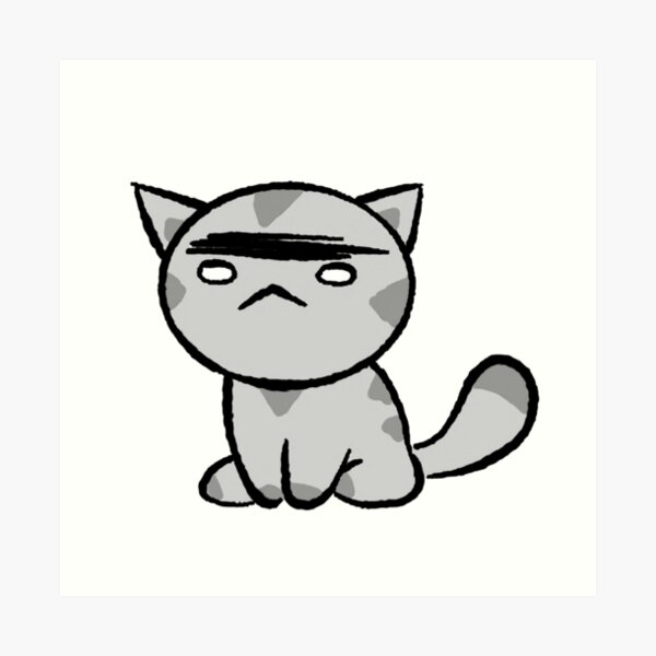 Art Mural Sur Le Theme Chat Chibi Redbubble