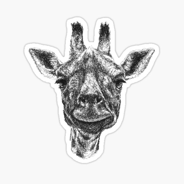 Scribbled Giraffe Sticker
