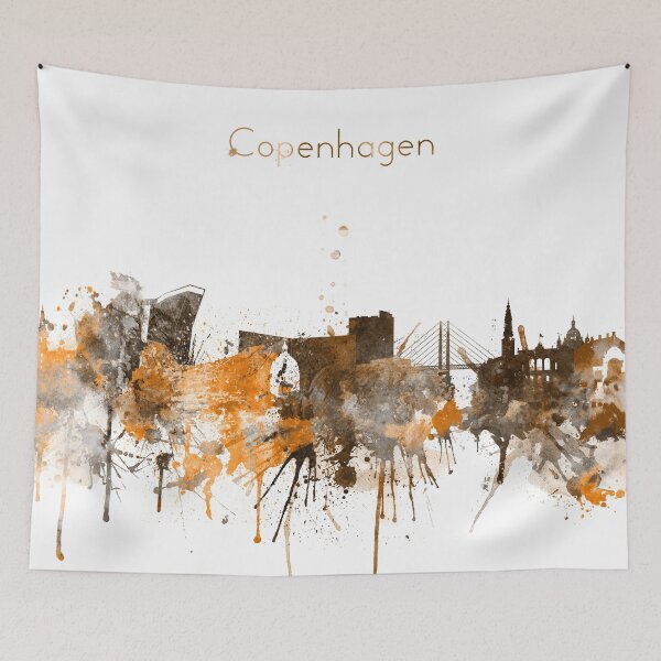 Item preview, Copenhagen Denmark Warm Skyline designed and sold by DimDom.