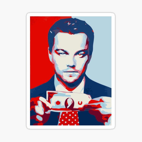 Leonardo DiCaprio im Wolf von Wall Street Popart Sticker