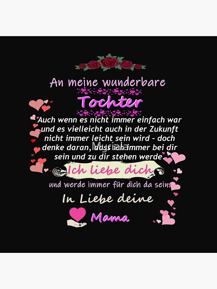 "Wunderbarer Tochter Mutter Spruch" Dekokissen von Myriala Redbubble