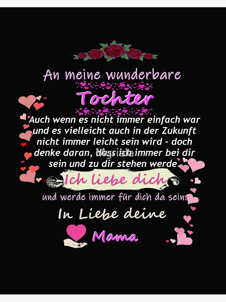 Wunderbarer Tochter Mutter Spruch Galeriedruck Von Myriala Redbubble