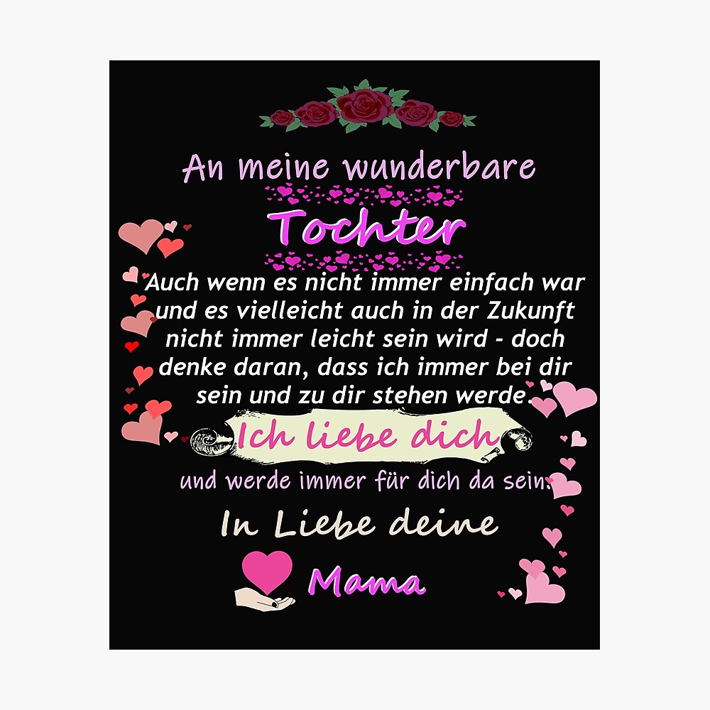 Wunderbarer Tochter Mutter Spruch Poster Von Myriala Redbubble