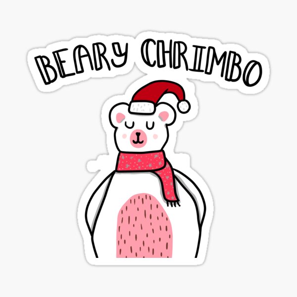 Beary Chrimbo - Festive Polar Bear Sticker