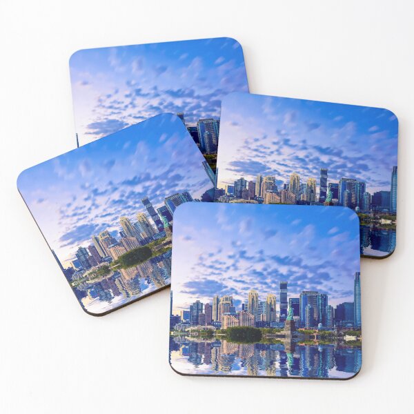 Item preview, Statue of Liberty and Jersey City in Blue Hour designed and sold by dbvirago.