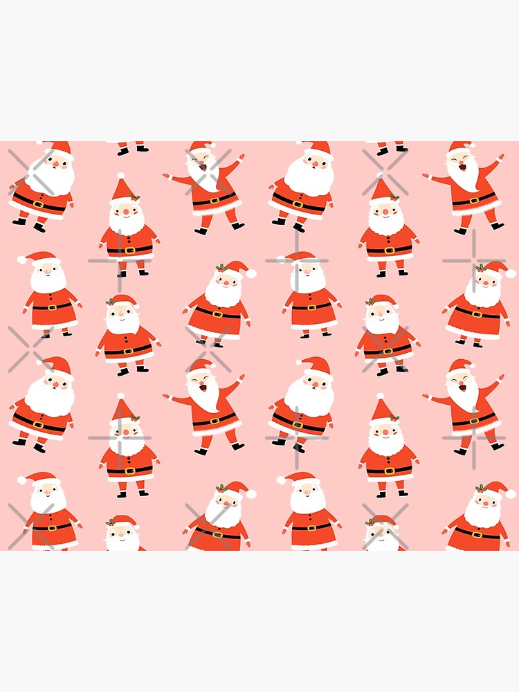 Cute seamless pattern with Santa Claus on pink background for Merry  Christmas and Happy New Year decor Art Board Print for Sale by leen12