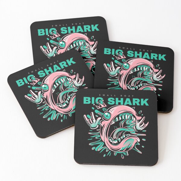 Item preview, Big Shark, small boat monster illustration. designed and sold by ShineEyePirate.
