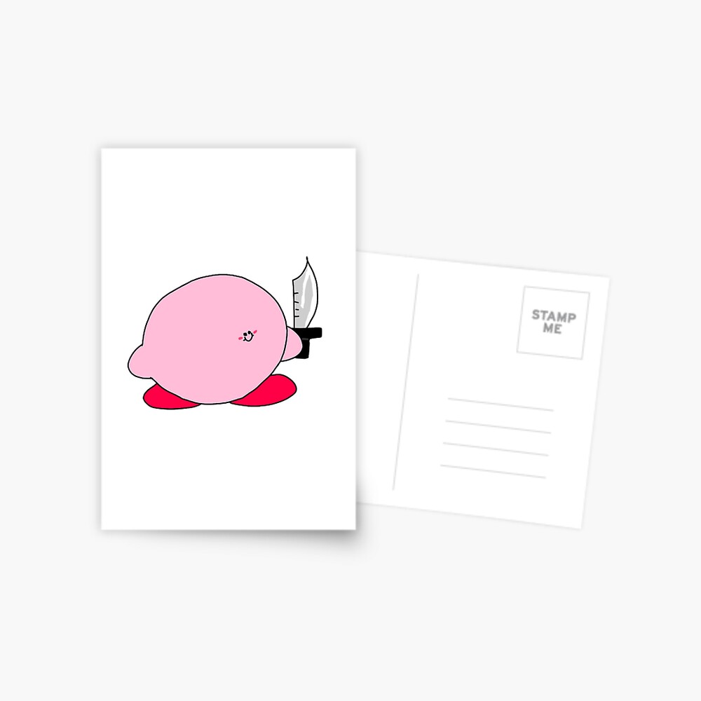 Kirby Knife Meme Postcard By Amemestore Redbubble - kirby knife roblox