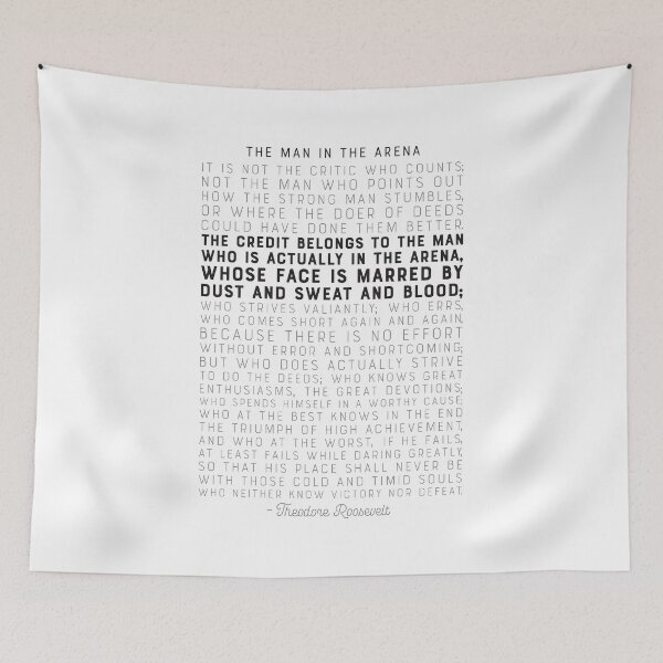Item preview, The Man in the Arena - by Theodore Roosevelt - Motivational Quote designed and sold by GraphicBicycle.