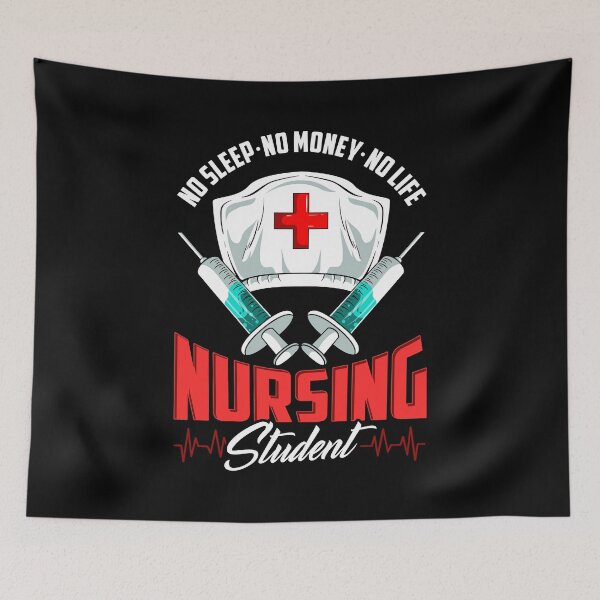 Item preview, No Sleep No Money No Life Funny Nursing Student RN designed and sold by perfectpresents.