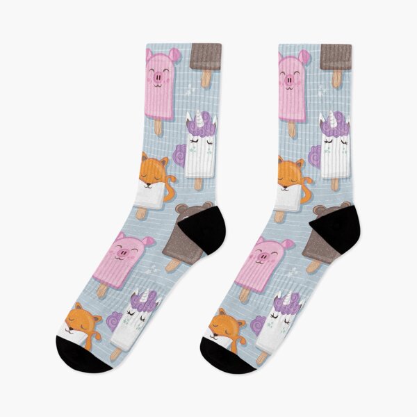 Item preview, Kawaii Cuddly Animal Ice Creams // pale blue background designed and sold by SelmaCardoso.