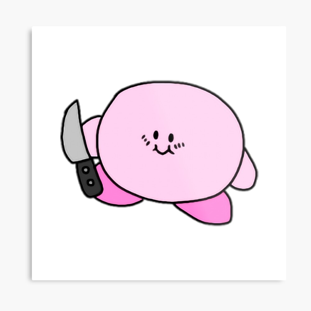 Kirby Knife Meme Canvas Print By Amemestore Redbubble - kirby knife roblox