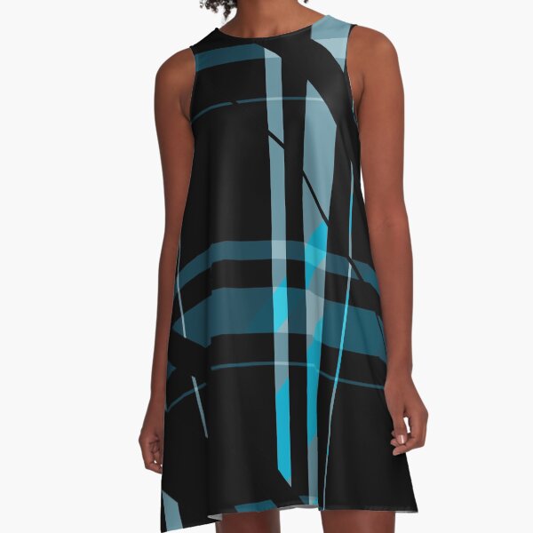 Black & Blue A-Line Dress