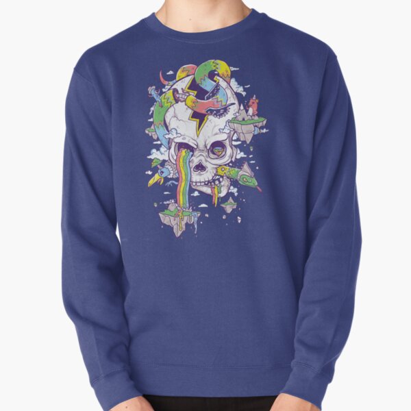 Flying Rainbow skull Island Pullover Sweatshirt