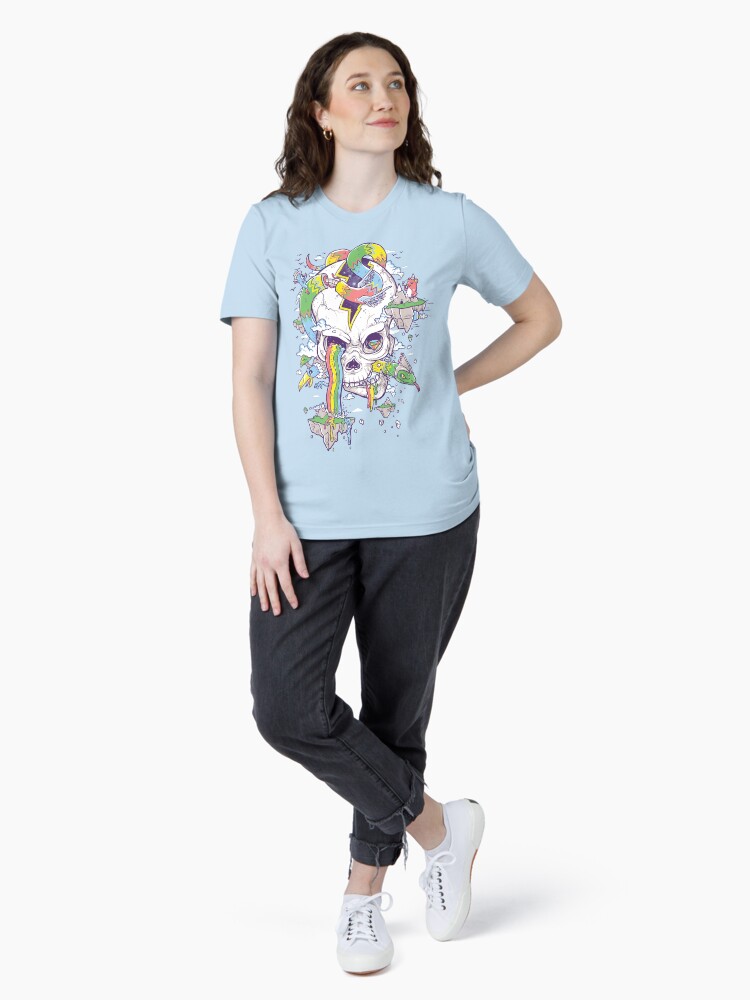Thumbnail 4 of 7, Essential T-Shirt, Flying Rainbow skull Island designed and sold by biotwist.