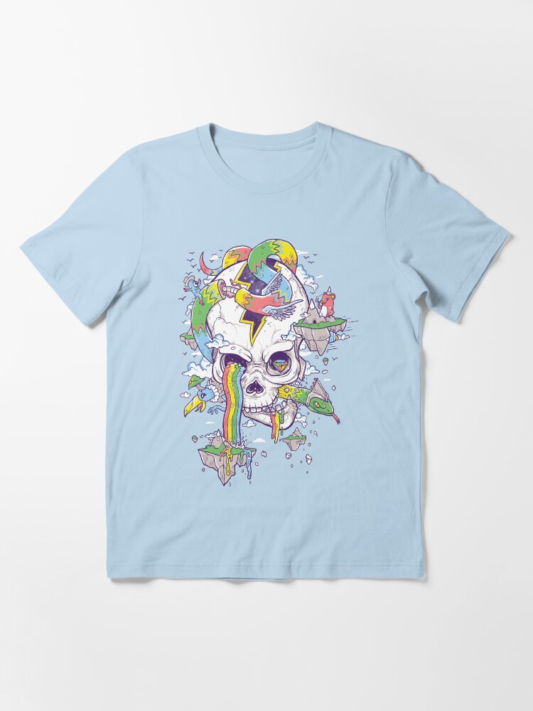 Thumbnail 3 of 7, Essential T-Shirt, Flying Rainbow skull Island designed and sold by biotwist.