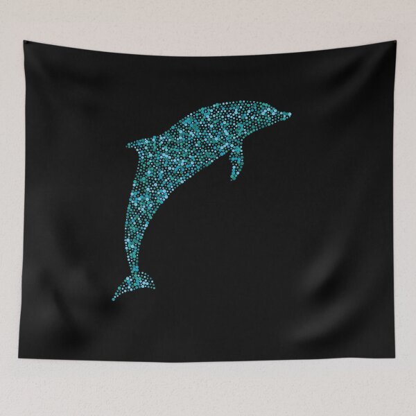 Item preview, A colorful dolphin abstract design made from spots designed and sold by Gerald Waters.