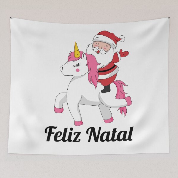 Item preview, santa claus riding unicorn feliz natal designed and sold by atevern.
